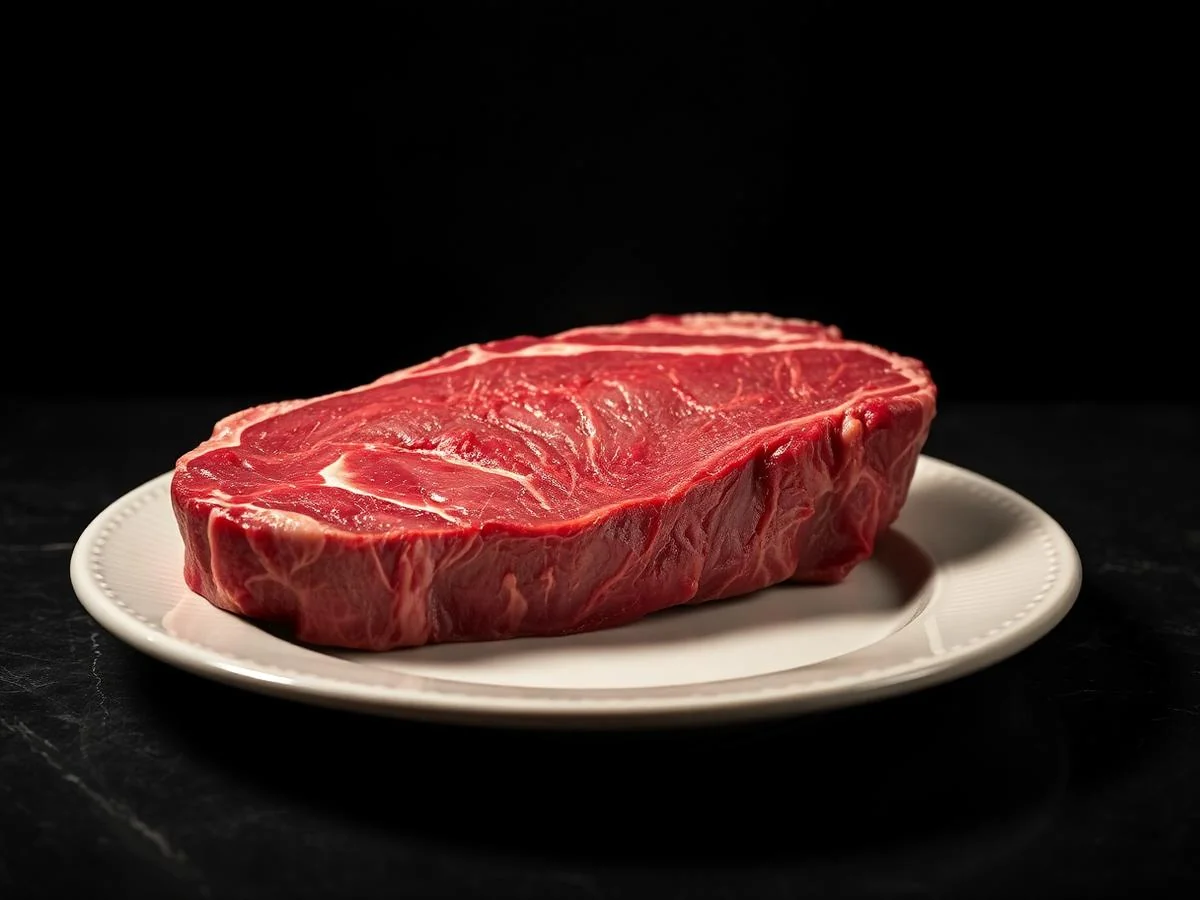Denver steak from the chuck, showing marbling