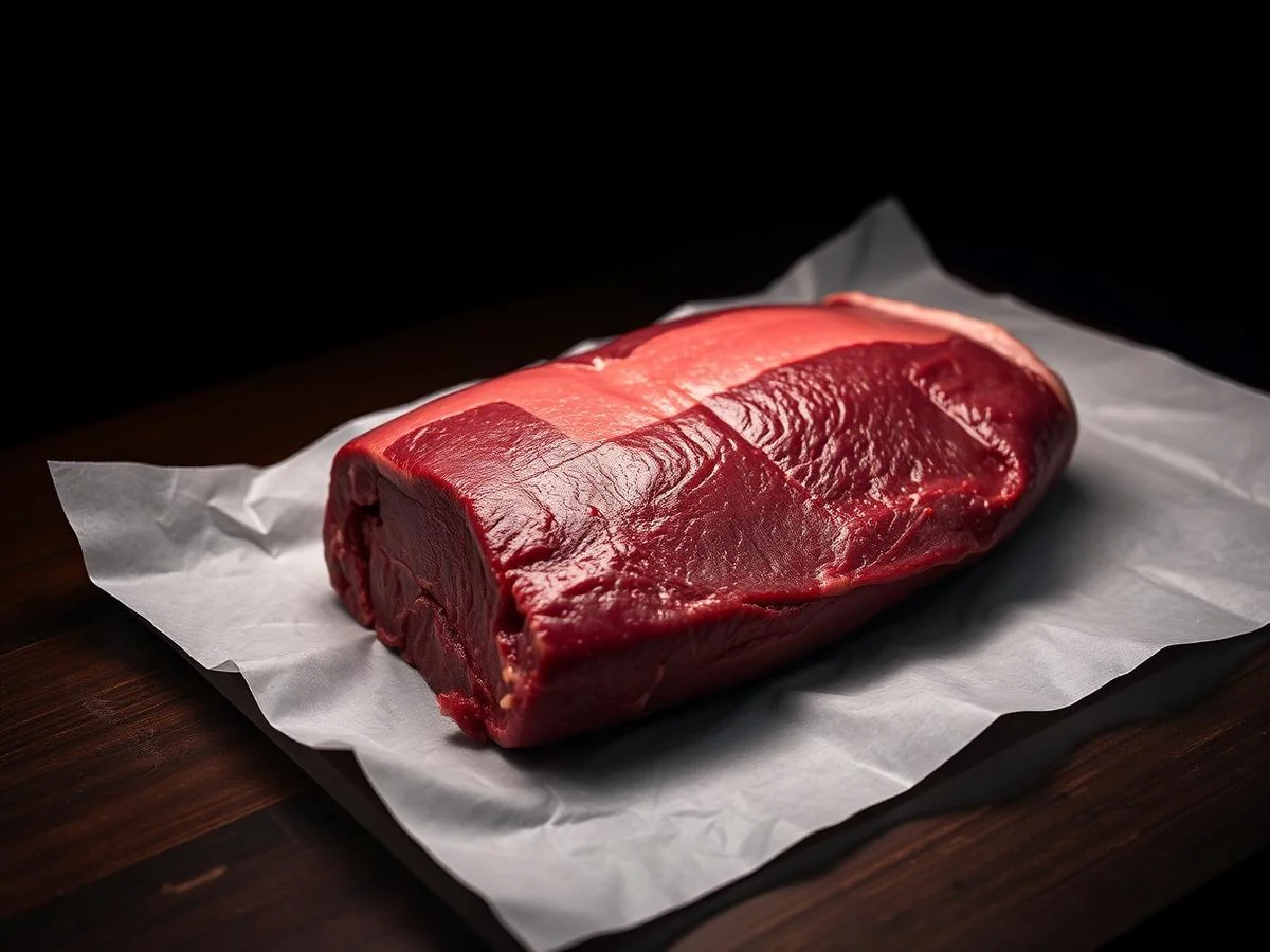 Whole picanha with fat cap on butcher paper